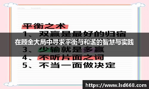 在顾全大局中寻求平衡与和谐的智慧与实践